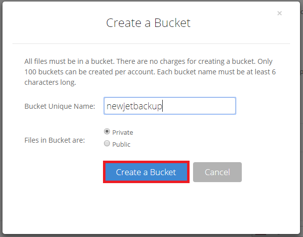 create a bucket