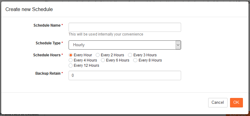Create New Schedule Page