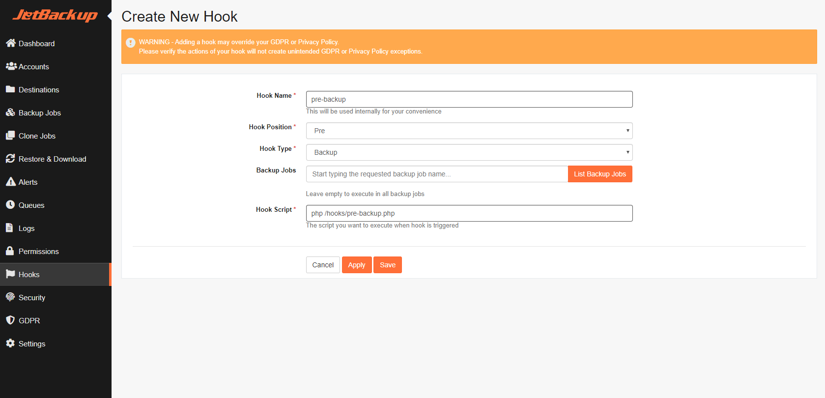Create New Hook