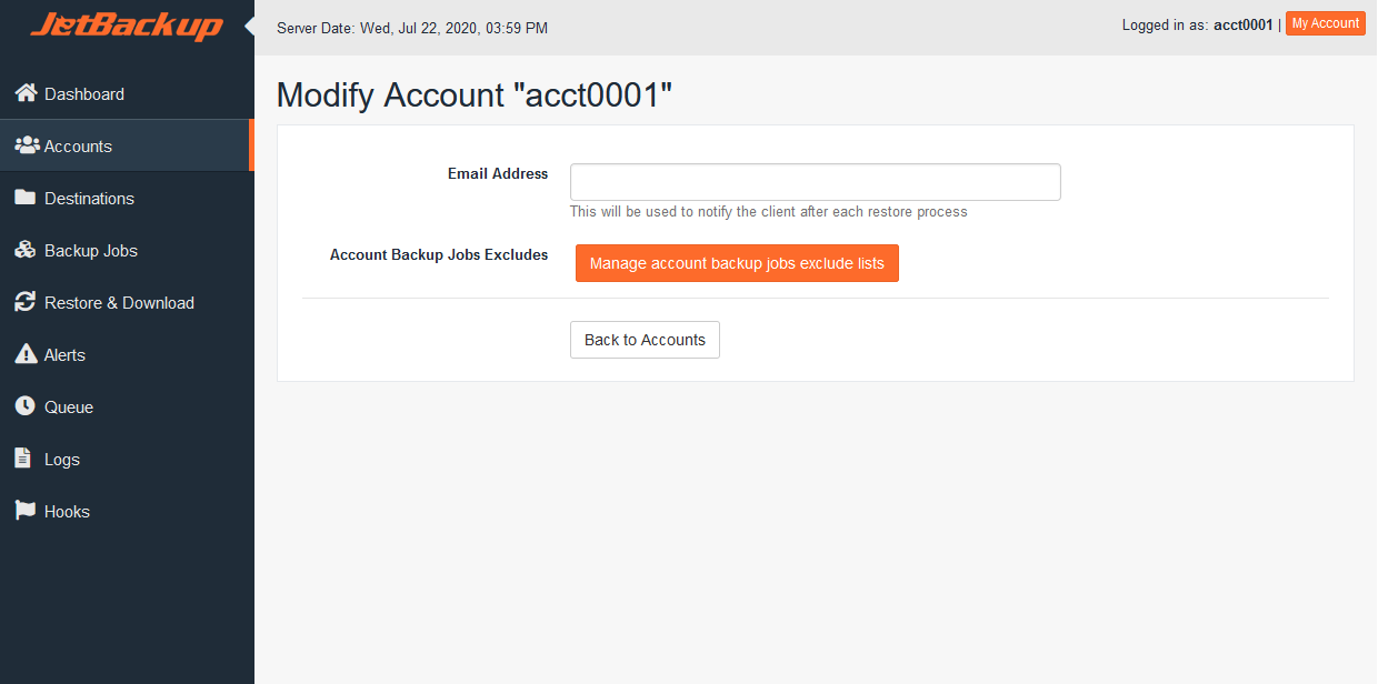 accounts modify user