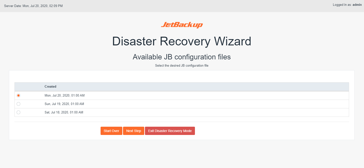 Disaster Recovery JB Config
