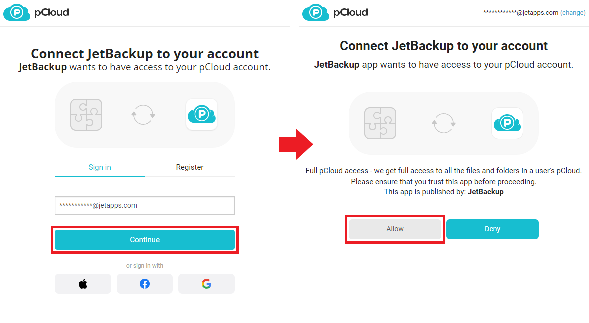 pcloud sign in auth